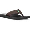 imageSanuk Mens Beer Cozy Coaster  Flip Flops for Men  Mens Sandals  Beach Sandals  Supportive ampamp Lightweight  Memory Foam FootbedDark Brown