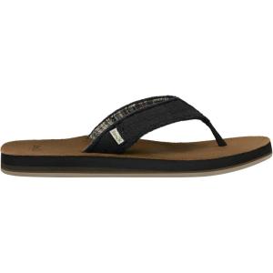 imageSanuk Mens Fraid Not Soft Top  Flip Flops for Men  Mens Sandals  Beach Sandals  Supportive ampamp Lightweight  Comfort FootbedBlack