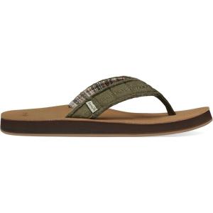 imageSanuk Mens Fraid Not Soft Top  Flip Flops for Men  Mens Sandals  Beach Sandals  Supportive ampamp Lightweight  Comfort FootbedDark Olive