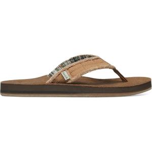 imageSanuk Mens Fraid Not Soft Top  Flip Flops for Men  Mens Sandals  Beach Sandals  Supportive ampamp Lightweight  Comfort FootbedKhaki