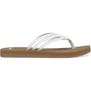 imageSanuk Womens Yoga Sandy  Flip Flops for Women  Yoga Sandals For Women  Memory Foam FootbedTan White