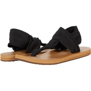 imageSanuk Womens Yoga Sling  Sandals for Women  Yoga Sandals For Women  Memory Foam Footbed  TwoWay Stretch UpperBlackTan