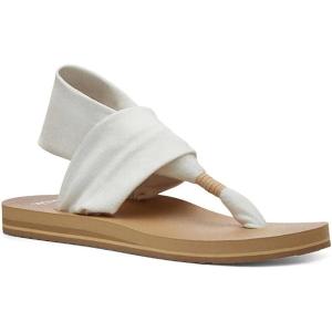imageSanuk Womens Yoga Sling  Sandals for Women  Yoga Sandals For Women  Memory Foam Footbed  TwoWay Stretch UpperTan White