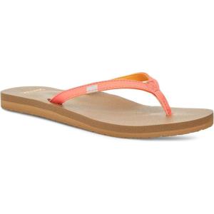 imageSanuk Yoga Joy  Flip Flops for Women  Yoga Sandals For Women  Womens Beach Sandals  Memory Foam FootbedFusion Coral