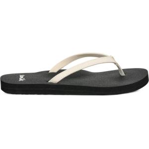 imageSanuk Yoga Joy  Flip Flops for Women  Yoga Sandals For Women  Womens Beach Sandals  Memory Foam FootbedWhite Black