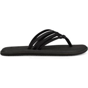 imageSanuk Womens Yoga Salty  Flip Flops for Women  Yoga Sandals For Women  Memory Foam FootbedBlack