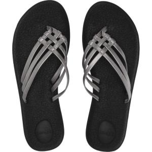 imageSanuk Womens Yoga Salty  Flip Flops for Women  Yoga Sandals For Women  Memory Foam FootbedPewter