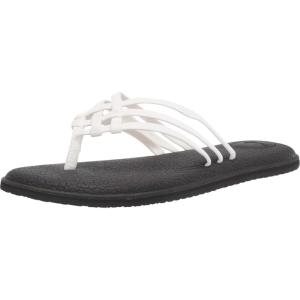 imageSanuk Womens Yoga Salty  Flip Flops for Women  Yoga Sandals For Women  Memory Foam FootbedWhite