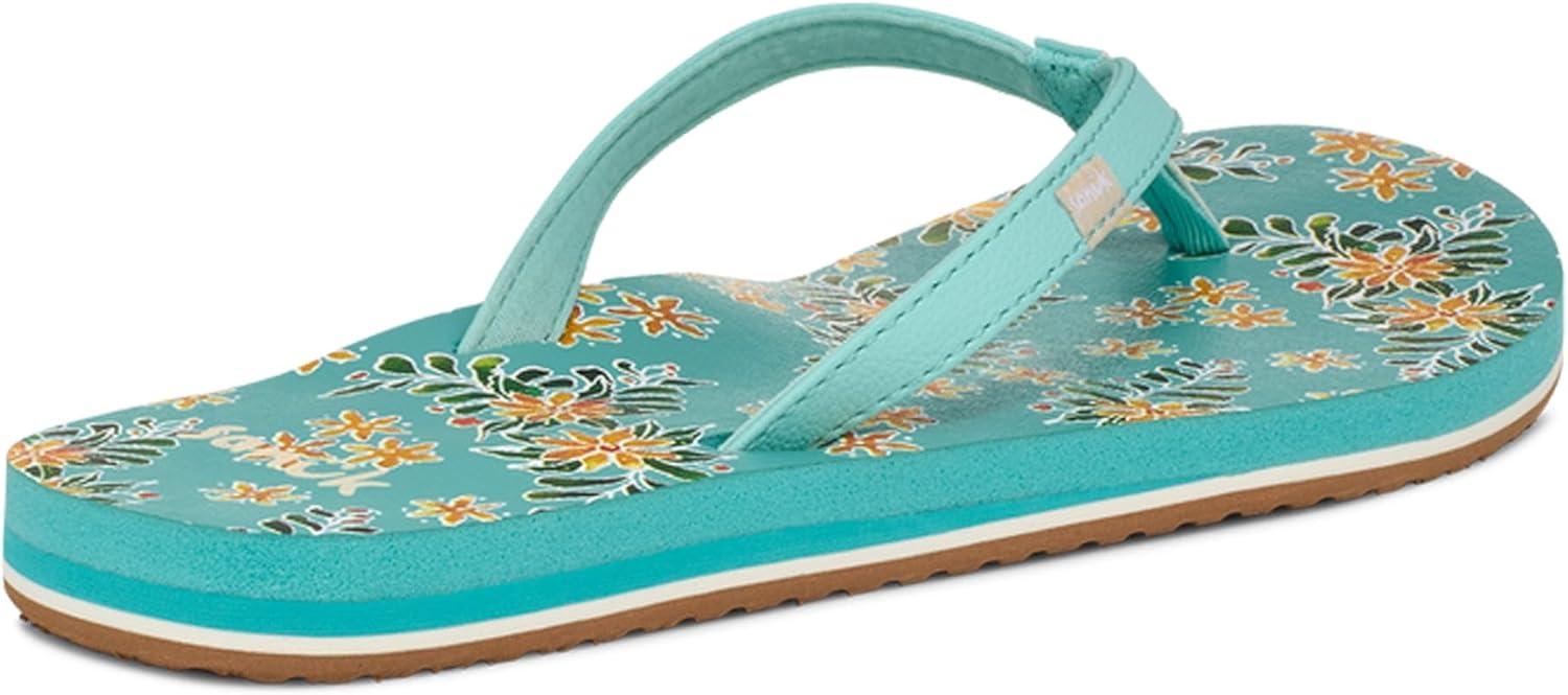 imageSanuk Yoga Joy Vintage Floral  Flip Flops for Women  Yoga Sandals For Women  Womens Beach Sandals  Memory Foam FootbedAqua Splash