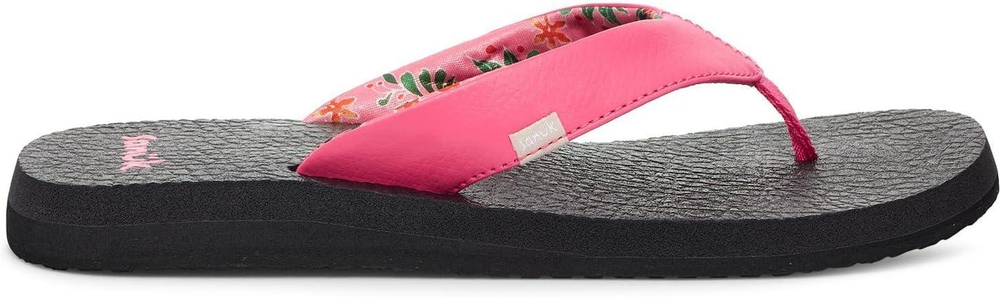 imageSanuk Yoga Mat Vintage Floral  Flip Flops for Women  Yoga Sandals For Women  Womens Beach Sandals  Memory Foam FootbedHot Pink