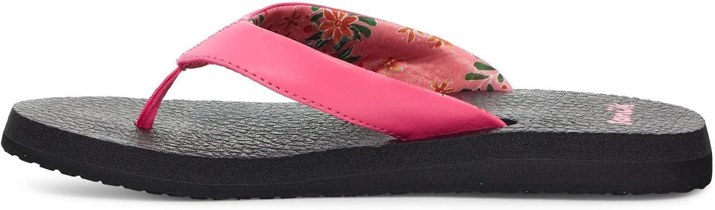 imageSanuk Yoga Mat Vintage Floral  Flip Flops for Women  Yoga Sandals For Women  Womens Beach Sandals  Memory Foam FootbedHot Pink