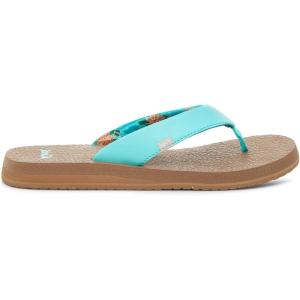 imageSanuk Yoga Mat Vintage Floral  Flip Flops for Women  Yoga Sandals For Women  Womens Beach Sandals  Memory Foam FootbedAqua Splash