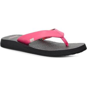 imageSanuk Yoga Mat Vintage Floral  Flip Flops for Women  Yoga Sandals For Women  Womens Beach Sandals  Memory Foam FootbedHot Pink