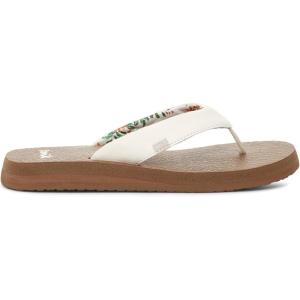 imageSanuk Yoga Mat Vintage Floral  Flip Flops for Women  Yoga Sandals For Women  Womens Beach Sandals  Memory Foam FootbedWhite