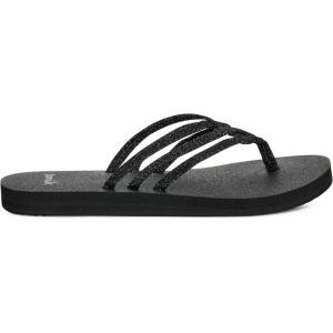 imageSanuk Yoga Sandy II Sparkle  Flip Flops for Women  Yoga Sandals For Women  Womens Beach Sandals  Memory Foam FootbedBlack