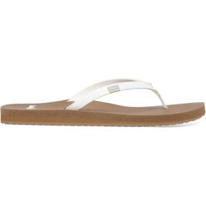 imageSanuk Womens Yoga Joy Core  Flip Flops for Women  Yoga Sandals For Women  Memory Foam Footbed  Thin StrapTan White