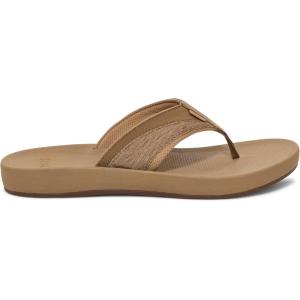 imageSanuk Mens Cosmic Seas Mesh  Water Resistant Mens Flip Flops  Water Friendly ampamp Lightweight  Molded EVA FootbedTan
