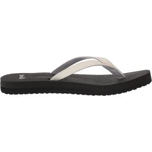 imageSanuk Yoga Spree 4  Flip Flops for Women  Yoga Sandals For Women  Womens Beach Sandals  Memory Foam FootbedWhite Black