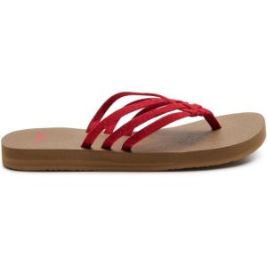 imageSanuk Yoga Sandy II Sparkle  Flip Flops for Women  Yoga Sandals For Women  Womens Beach Sandals  Memory Foam FootbedCherry Red
