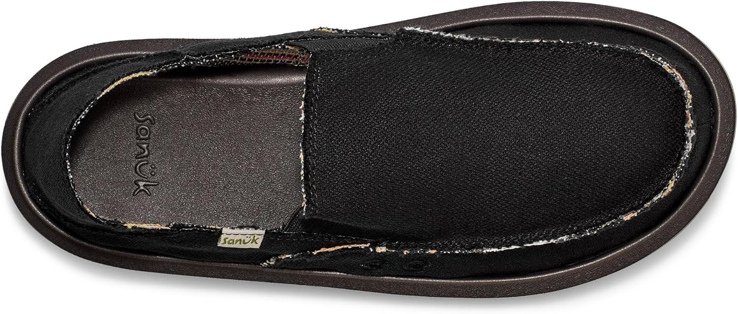 imageSanuk Mens Donny Hemp 2 Tone  Mens Shoes  Slip On Shoes for Men  Mens Slipon Loafers  Memory Foam FootbedBlack