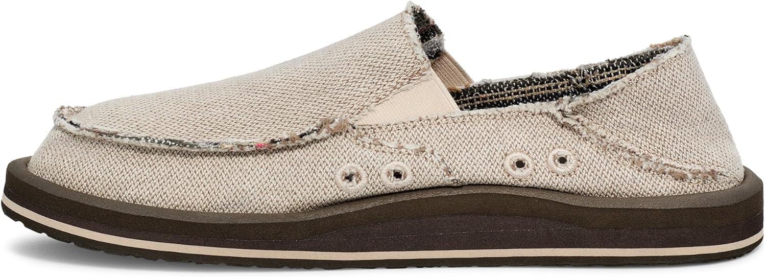 imageSanuk Mens Donny Hemp 2 Tone  Mens Shoes  Slip On Shoes for Men  Mens Slipon Loafers  Memory Foam FootbedNatural