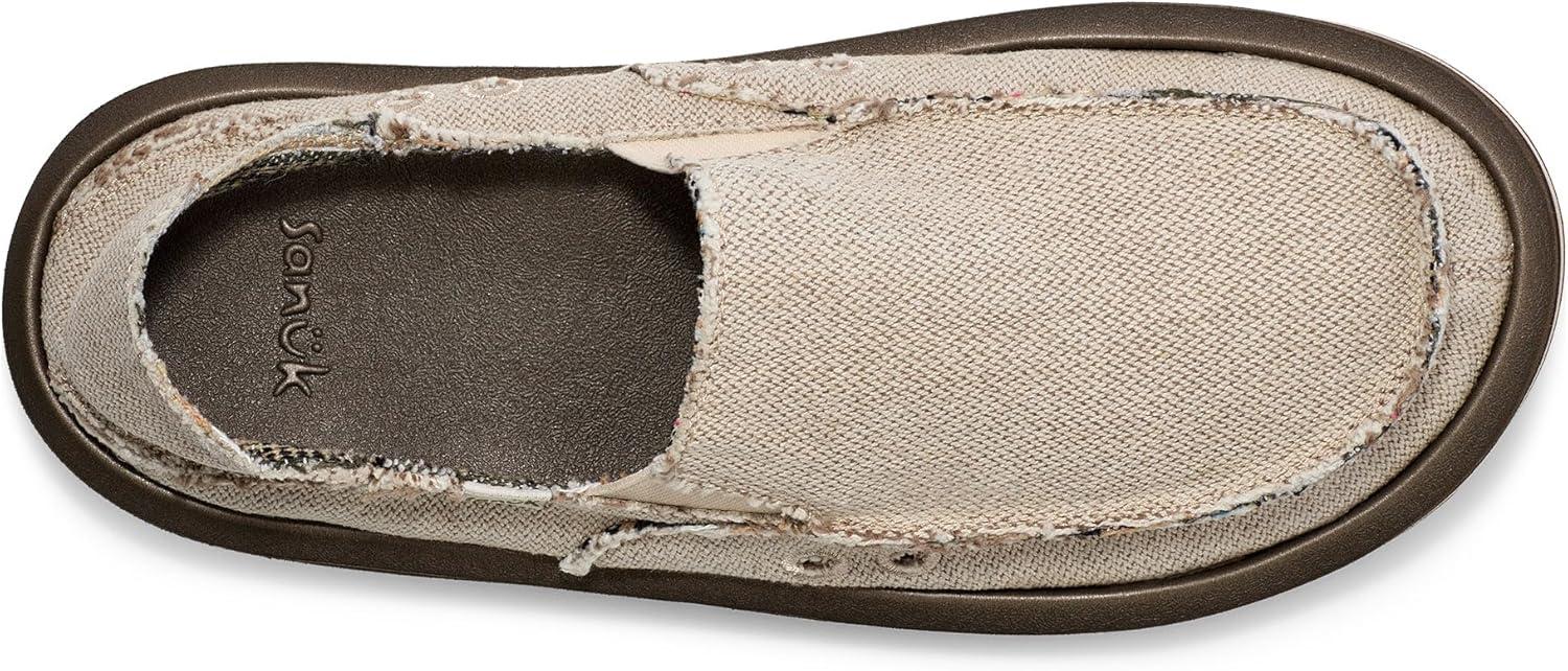 imageSanuk Mens Donny Hemp 2 Tone  Mens Shoes  Slip On Shoes for Men  Mens Slipon Loafers  Memory Foam FootbedNatural