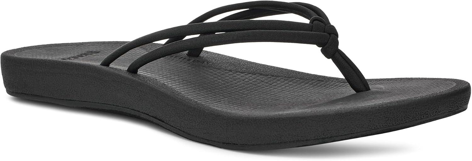 imageSanuk Womens Cosmic Sands  Water Resistant Flip Flops for Women  EVA Footbed With Arch Support  Womens Beach SandalsBlack