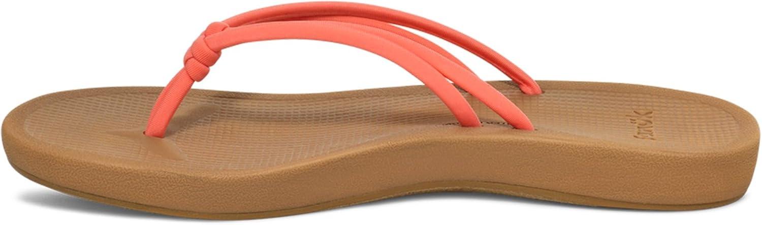 imageSanuk Womens Cosmic Sands  Water Resistant Flip Flops for Women  EVA Footbed With Arch Support  Womens Beach SandalsFusion Coral
