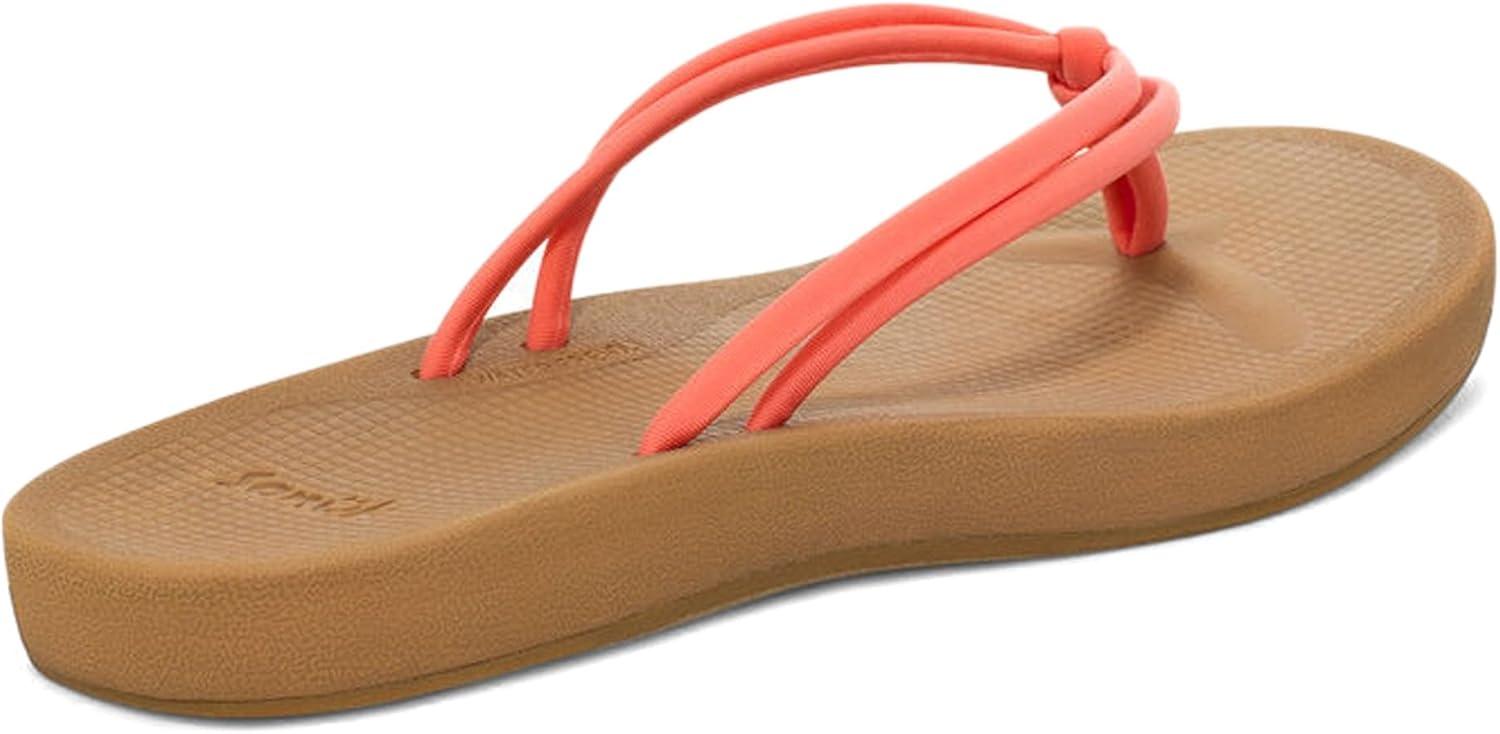 imageSanuk Womens Cosmic Sands  Water Resistant Flip Flops for Women  EVA Footbed With Arch Support  Womens Beach SandalsFusion Coral
