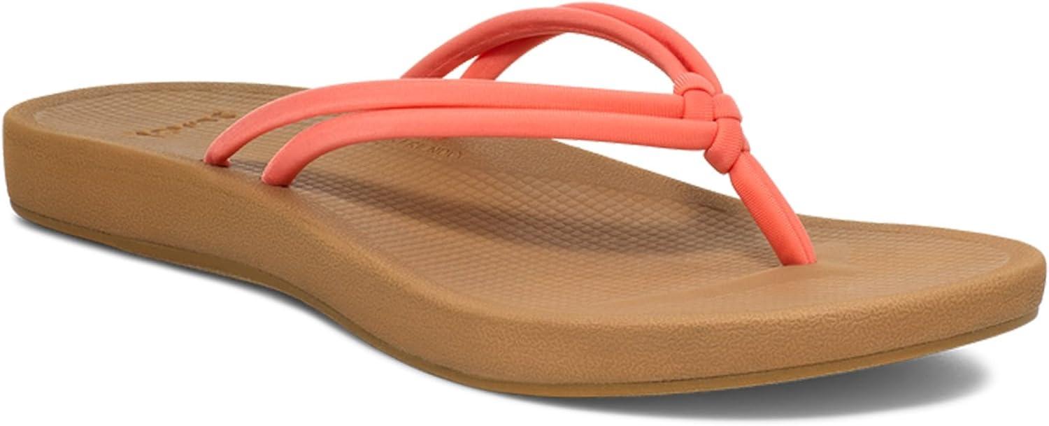imageSanuk Womens Cosmic Sands  Water Resistant Flip Flops for Women  EVA Footbed With Arch Support  Womens Beach SandalsFusion Coral