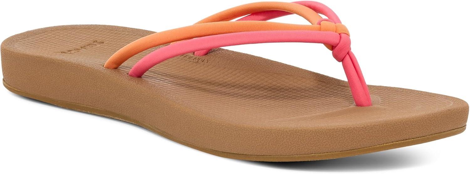 imageSanuk Womens Cosmic Sands  Water Resistant Flip Flops for Women  EVA Footbed With Arch Support  Womens Beach SandalsSunset Multi