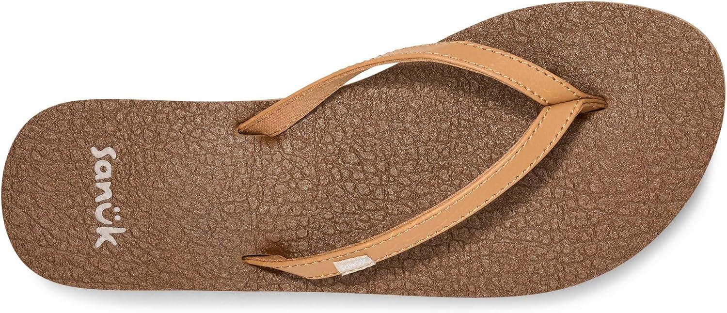 imageSanuk Yoga Spree 4  Flip Flops for Women  Yoga Sandals For Women  Womens Beach Sandals  Memory Foam FootbedTan