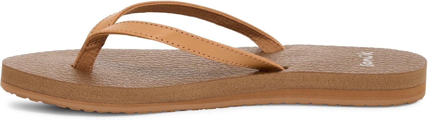 imageSanuk Yoga Spree 4  Flip Flops for Women  Yoga Sandals For Women  Womens Beach Sandals  Memory Foam FootbedTan