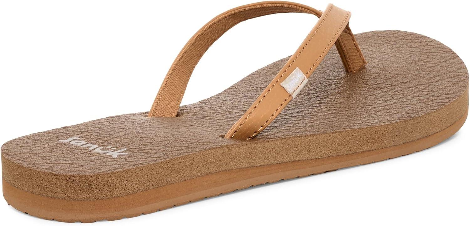 imageSanuk Yoga Spree 4  Flip Flops for Women  Yoga Sandals For Women  Womens Beach Sandals  Memory Foam FootbedTan