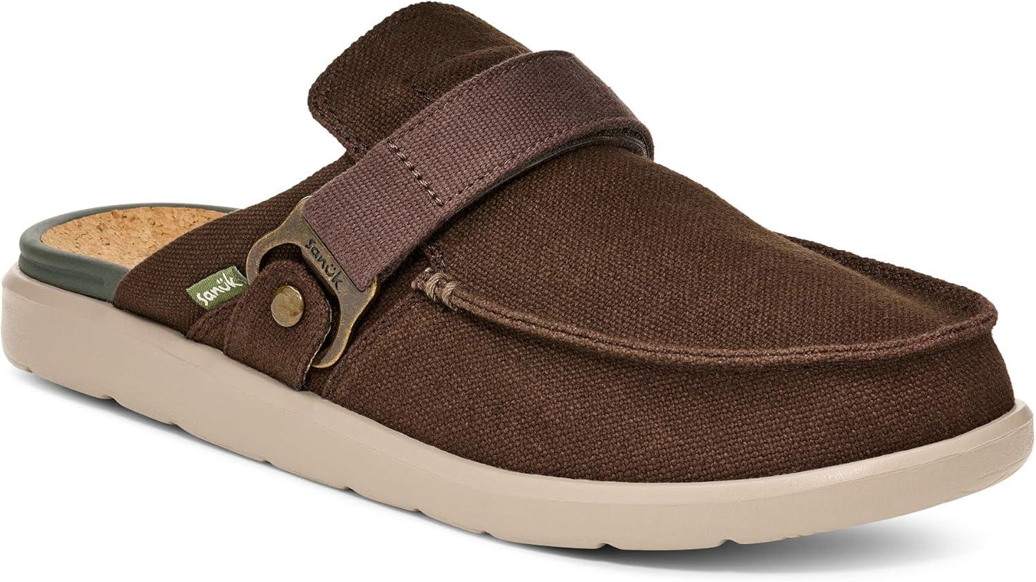 imageSanuk Mens Happy Hour Lite  Bottle Opener Buckle  Slip On Shoes for Men  Mens Loafers  Removable EVA InsoleBrown