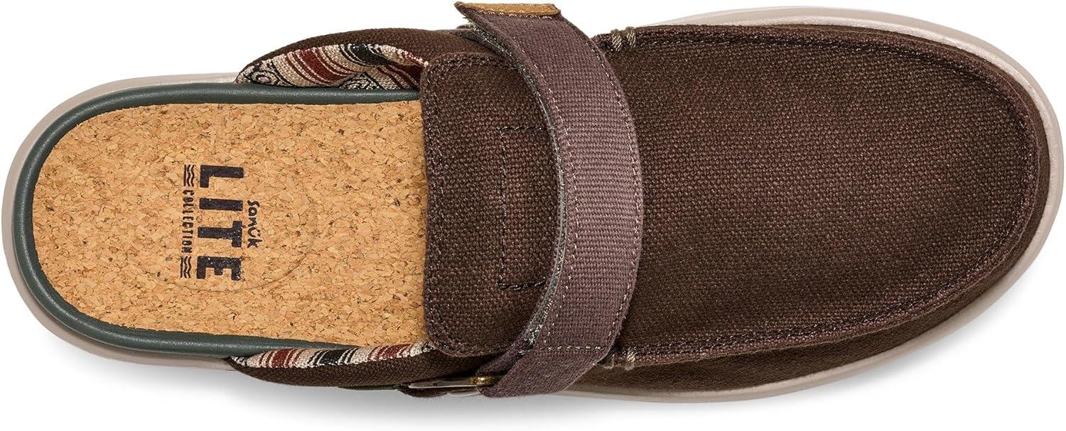 imageSanuk Mens Happy Hour Lite  Bottle Opener Buckle  Slip On Shoes for Men  Mens Loafers  Removable EVA InsoleBrown