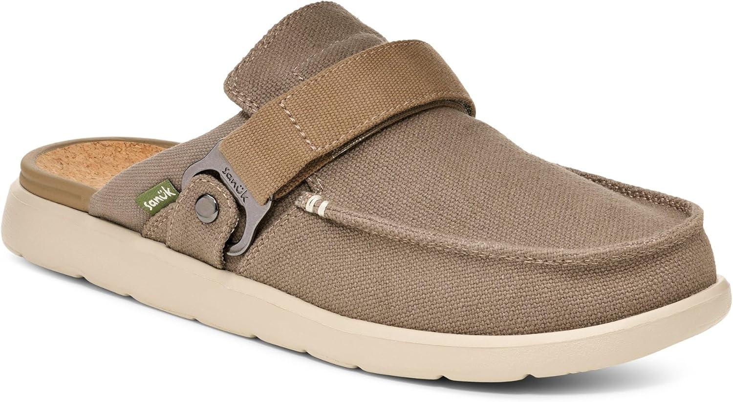 imageSanuk Mens Happy Hour Lite  Bottle Opener Buckle  Slip On Shoes for Men  Mens Loafers  Removable EVA InsoleTaupe
