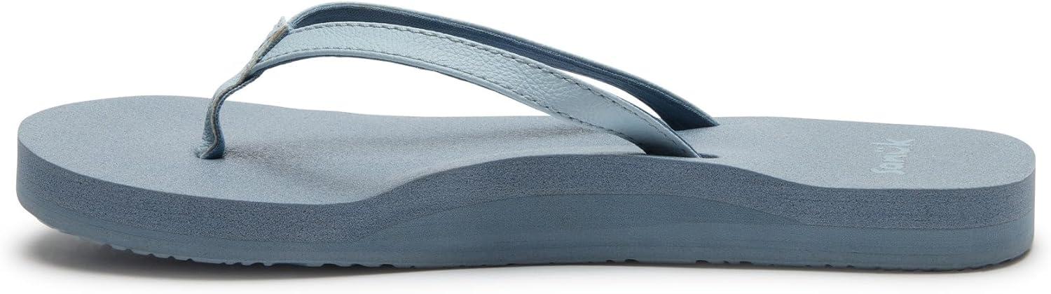 imageSanuk Yoga Joy  Yoga Mat Footbed  Flip Flops for Women  Yoga Sandals For Women  Womens Beach Sandals Denim Blue