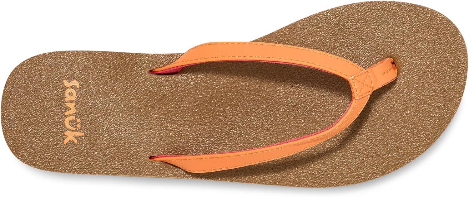 imageSanuk Yoga Joy  Yoga Mat Footbed  Flip Flops for Women  Yoga Sandals For Women  Womens Beach Sandals Papaya