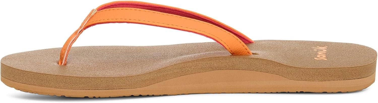 imageSanuk Yoga Joy  Yoga Mat Footbed  Flip Flops for Women  Yoga Sandals For Women  Womens Beach Sandals Papaya
