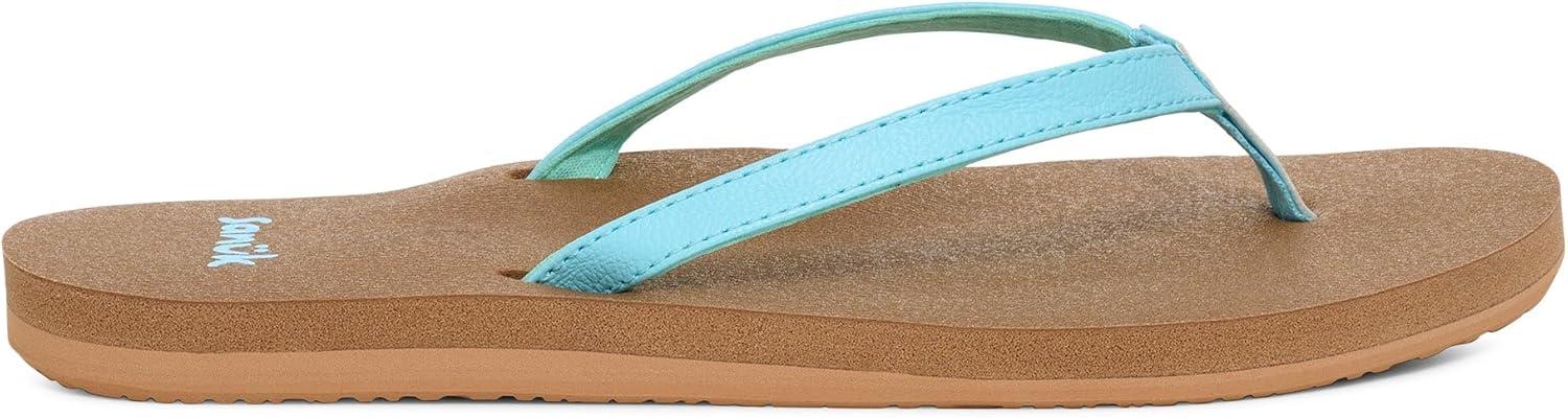 imageSanuk Yoga Joy  Yoga Mat Footbed  Flip Flops for Women  Yoga Sandals For Women  Womens Beach Sandals Sky Blue
