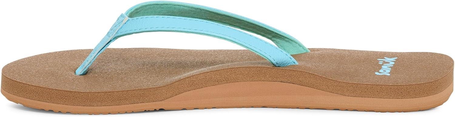 imageSanuk Yoga Joy  Yoga Mat Footbed  Flip Flops for Women  Yoga Sandals For Women  Womens Beach Sandals Sky Blue