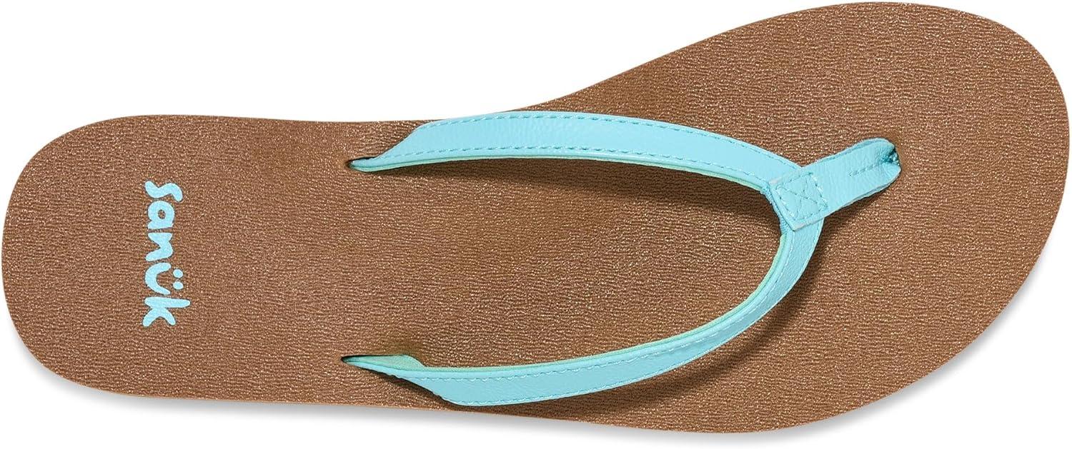 imageSanuk Yoga Joy  Yoga Mat Footbed  Flip Flops for Women  Yoga Sandals For Women  Womens Beach Sandals Sky Blue