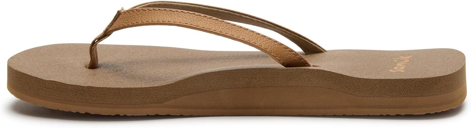 imageSanuk Yoga Joy  Yoga Mat Footbed  Flip Flops for Women  Yoga Sandals For Women  Womens Beach Sandals Tan