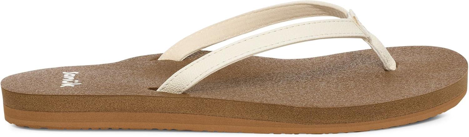imageSanuk Yoga Joy  Yoga Mat Footbed  Flip Flops for Women  Yoga Sandals For Women  Womens Beach Sandals White