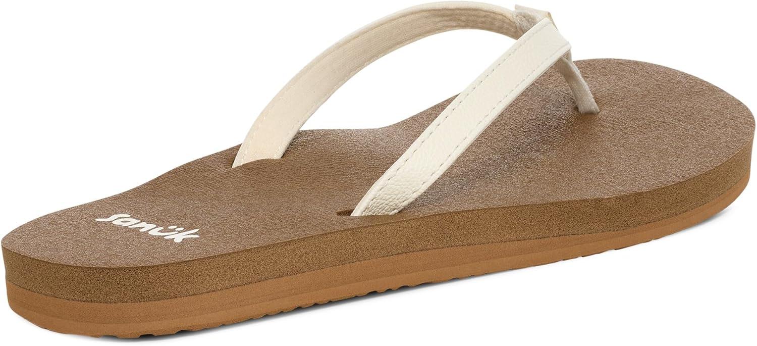 imageSanuk Yoga Joy  Yoga Mat Footbed  Flip Flops for Women  Yoga Sandals For Women  Womens Beach Sandals White