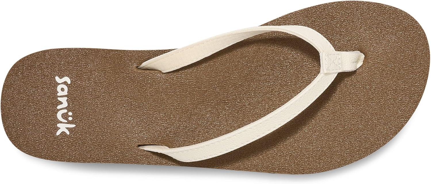imageSanuk Yoga Joy  Yoga Mat Footbed  Flip Flops for Women  Yoga Sandals For Women  Womens Beach Sandals White