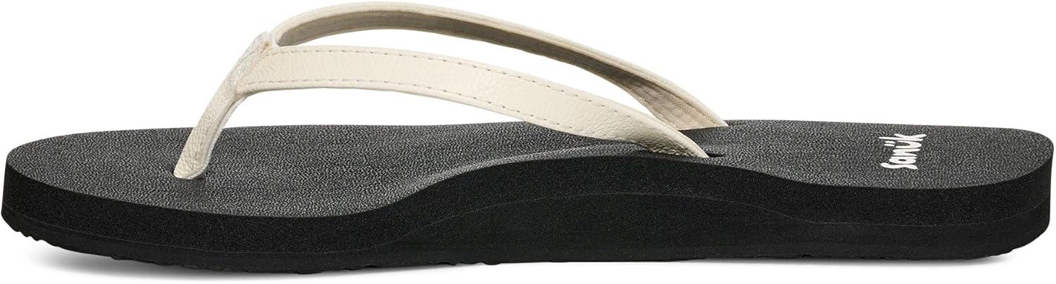 imageSanuk Yoga Joy  Yoga Mat Footbed  Flip Flops for Women  Yoga Sandals For Women  Womens Beach Sandals White Black