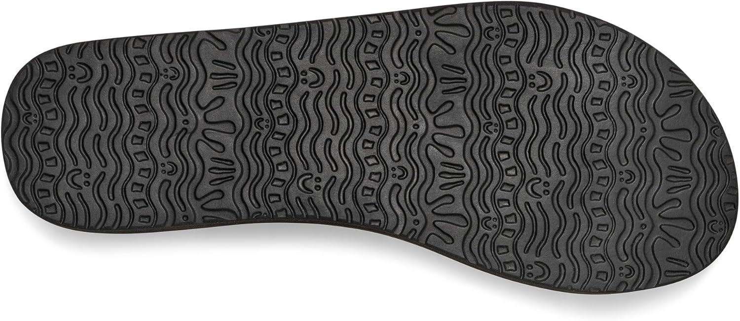 imageSanuk Yoga Joy  Yoga Mat Footbed  Flip Flops for Women  Yoga Sandals For Women  Womens Beach Sandals White Black