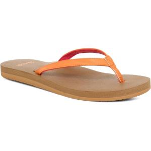 imageSanuk Yoga Joy  Yoga Mat Footbed  Flip Flops for Women  Yoga Sandals For Women  Womens Beach Sandals Papaya